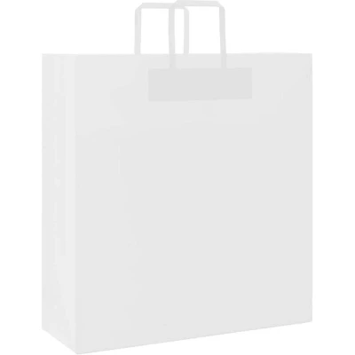 Image of vidaXL Paper Bags 50 pcs with Handles White 45x17x48 cm