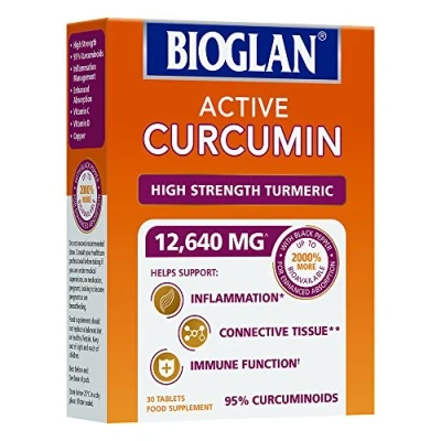Image of Bioglan Active Curcumin, High Strength Turmeric extract, 1 month supply 30 Tablets