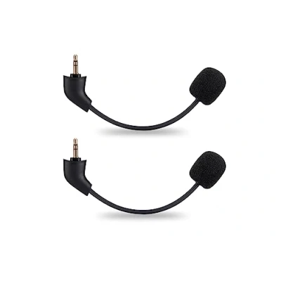 Image of Alphatec 2 Pack Replacement Game Mic for Kingston HyperX Cloud, Cloud X and II 2nd Version Gaming Headset on PS4 PS5 Nintendo Switch PC, 3.5mm Detachable Boom Microphone