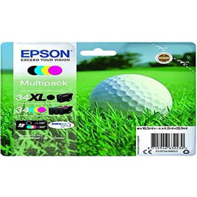 Image of Epson C13T34794010 34 X Large Consumables Ink and Toner Cartridges, Multipack (X BK STD CMY)