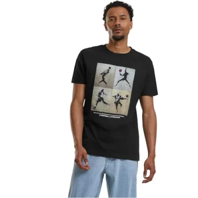 Image of Mister TEE BALL Lifesytle Print Tshirt, Men&#039;s, Size: XS, Black