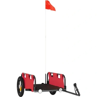 Image of vidaXL Bike Trailer Red Oxford Fabric and Iron