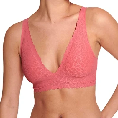Image of Sloggi Women&#039;s Zero Feel Lace 2.0 Top Bustier, Desert Rose, M