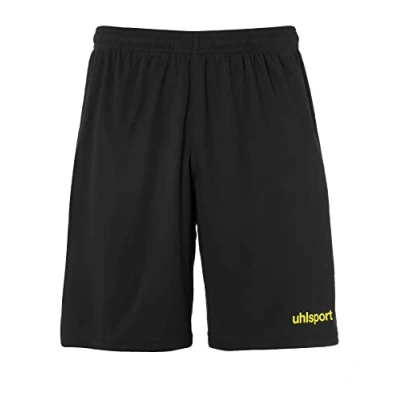 Image of uhlsport Center Basic Shorts Men&#039;s Black/Lime Yellow, X Large