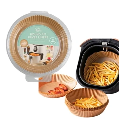 Image of Air Fryer Liners Compatible with Ninja Dual Fryer, Salter, and More Disposable Non Stick Accessories