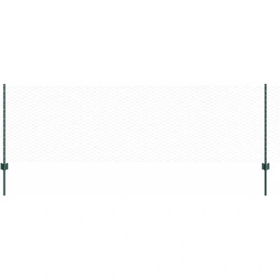 Image of vidaXL Fence Posts 11 pcs U Channel Green 80 cm Steel
