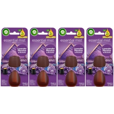 Image of Air Wick Essential Mist Refills, Relaxing Lavender, Pack 4 x 20ml, Natural Oils, Last up to 180 days, freshener