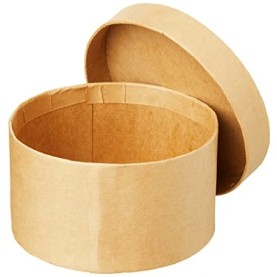 Image of Glorex Round Cardboard Storage Box Natural 10 x 5.5 cm