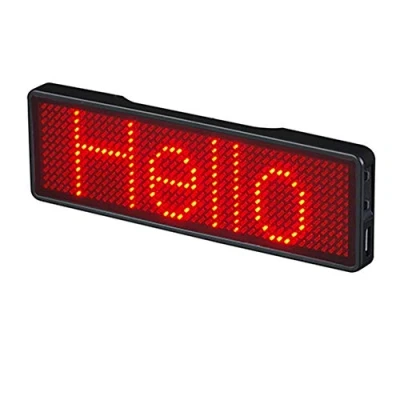 Image of PovKeever LED Programmable Scrolling Name Tag Badge Display Board Digital Moving Sign USB Rechargeable ID for Restaurant Shop Exhibition Nightclub Hotel