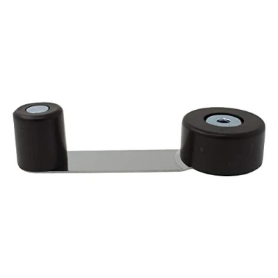 Image of Chrome Door Stopper Swivel Type Floor Mounted Dark Brown by Lifeswonderful