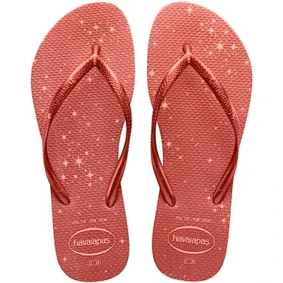 Image of Havaianas Slim Gloss Women Flip Flops Color: Rose/Golden Blush Size: 1/2 UK