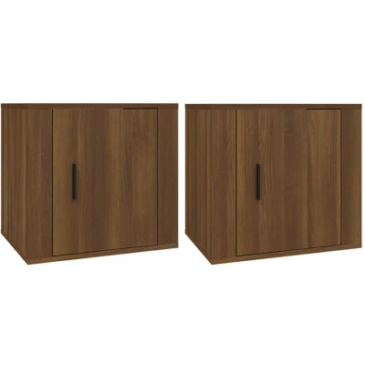 Image of vidaXL Bedside Cabinets 2 pcs Brown Oak 50x39x47 cm