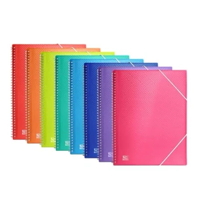 Image of Oxford 10 Pack A4 Spiral Display Book with 20 Pockets Plastic 8 Colours