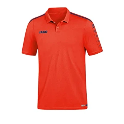 Image of JAKO Men&#039;s Striker 2.0 Polo, Flame/Navy, 4XL