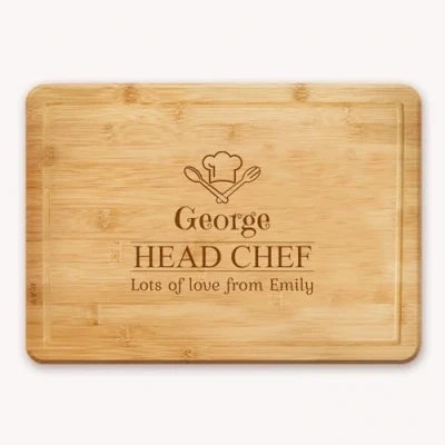 Image of Personalised Chopping Board Cheese Cutting Chefs Hat Head Chef Design