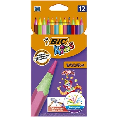 Image of BIC Kids Evolution Colouring Pencils 12 Pack