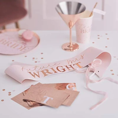 Image of Ginger Ray Hen Party Customisable Paper Decorative Sash Wedding