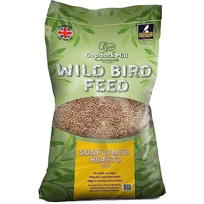 Image of Copdock Mill Sunflower Hearts Bird Food 20kg No Mess for Wild Birds Seeds Suitable Feeders &amp; Tables