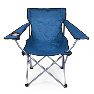 Image of ASAB Folding Beach Chair Lightweight Camping for Adults Comfortable Backrest Cup Holder Outdoor Garden Fishing Comfy Fold up Deck Portable Holds to 100kg (Indigo Blue)