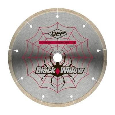 Image of QEP 7&quot; Black Widow Premium Grade, Thin Rim Diamond Blade for Wet Cutting of Porcelain, Ceramic, Granite and Marble Tile