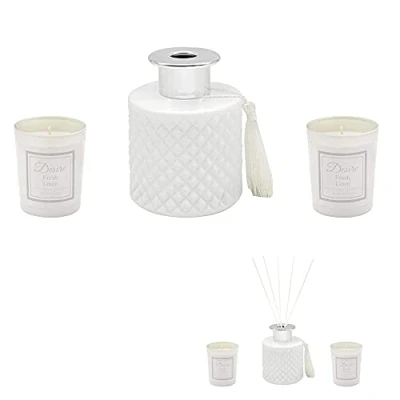 Image of Desire LP47045 Fresh Linen Candle &amp; Diffuser For Adults Multicolor Accessory
