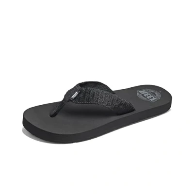 Image of Reef Smoothy Tbar sandals, Men&#039;s, Size: 5, Black Textile