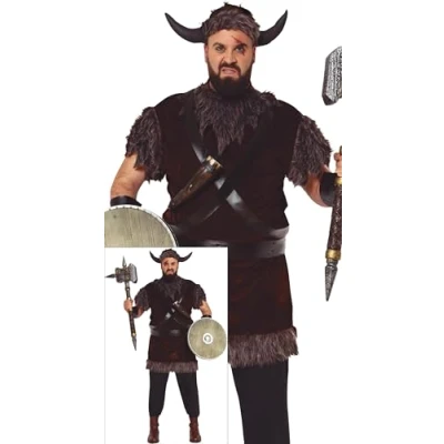 Image of FIESTAS GUIRCA Viking Fancy Dress Costume Adult Man Size Medium 48 50