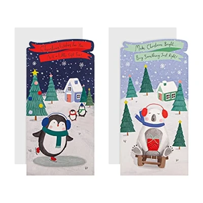Image of Hallmark Christmas Money Wallet Pack from 6 Cards in 2 Cute Designs,Various,25562431