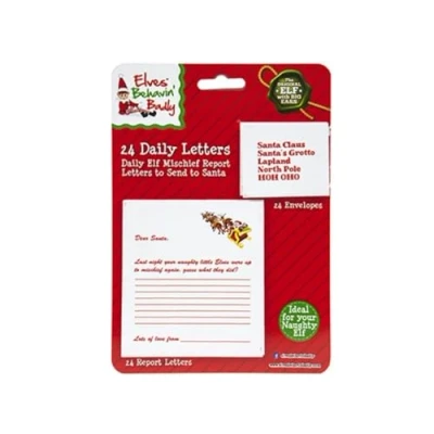 Image of PMS 24 DAILY LETTER TO SANTA WITH ASSTD ENVELOPES ON BLISTER