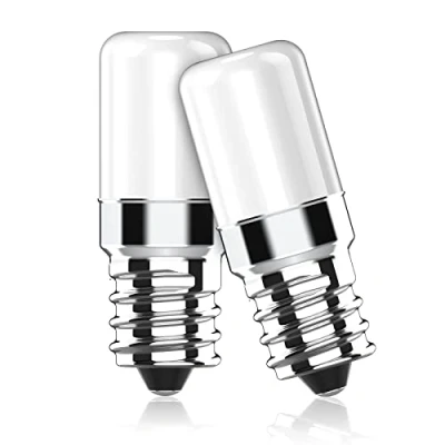 Image of Cxyemt E14 Small LED Light Bulb Fridge Lamp, 2W Equivalent to 20W Halogen, 2700K Warm White Mini Bulbs for Fridge, Range Hood and Night Light, Non dimmable, 2 Pack