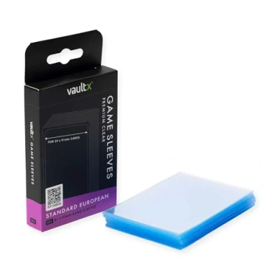 Image of Vault X Standard European Board Game Sleeves for Cards of 59x91mm Protect, Preserve with Non PVC Anti Static Fitted Sheath (50pcs)