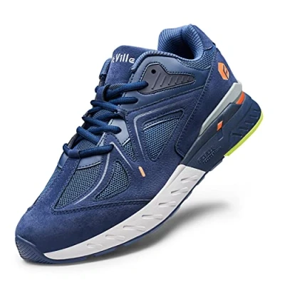 Image of FitVille Mens Extra Wide Fit Trainers Comfortable Running Sneakers Lightweight Walking Shoes for Flat Feet Plantar Fasciitis Rebound Core, Majolica Blue, 9.5 UK X