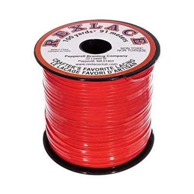 Image of Craft County Rexlace Plastic Lace, 3/32 Inch (Red)