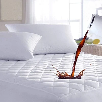 Image of Dudu N Girlie Deep Single Mattress Protector Waterproof Fitted Cover Quilted Anti Allergy Topper Pad (Single 90 x 190+25 cm)