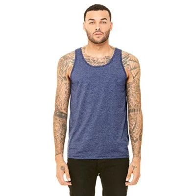 Image of Unisex Jersey Tank HEATHER NAVY M