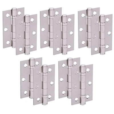 Image of HANDLEZONE® Door Hinges 5 Pairs 76mm / 3 inch Ball Bearing, with Screws Satin Nickel