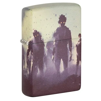 Image of Zippo Design White Matte Windproof Lighter, refillable, in Gift, 540 Color Zombies, One Box