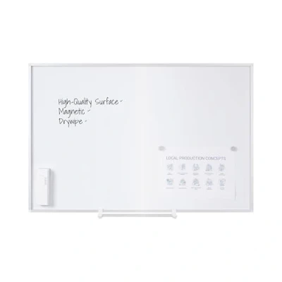 Image of Bi Office New Generation Whiteboard Lacquered Steel, 60 x 45 cm, White Surface, Aluminium Frame