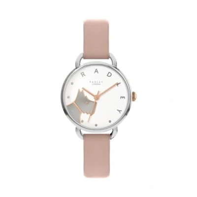 Image of RADLEY Wood Street Ladies Cobweb Leather Strap Open Shoulder Dog Watch RY2873