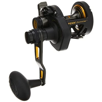 Image of PENN Fathom Lever Drag 2 Speed Multiplier Full metal Body, Strong Saltwater Power Reel For Jigging, Live Bait and Offshore Fishing