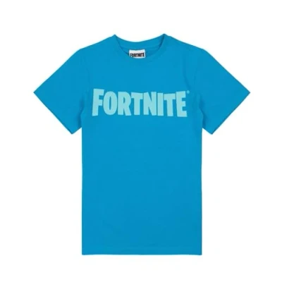 Image of Fortnite Boys T Shirt Battle Royale Game Kids Tee Blue OR Black Logo Children&#039;s Short Sleeve Top