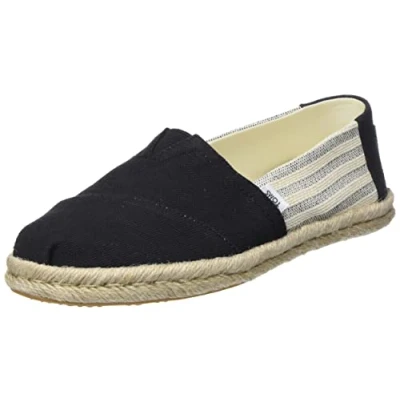 Image of TOMS Women&#039;s Alpargata Rope Classic Loafer Flat, Dark Black, 5 UK