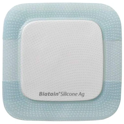 Image of Biatain Silicone Ag Square Foam Dressing, 12.5 x cm
