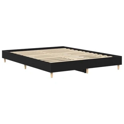 Image of vidaXL Bed Frame Black Oak 150x200 cm Engineered Wood
