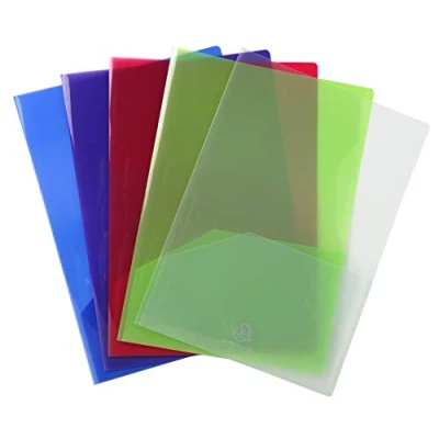 Image of Exacompta Ref 3960E Twin Pocket Document Presentation Folder Suitable for A3 Folded &amp; A4 Documents, Holder Business Card Transparent (Pack of 10)