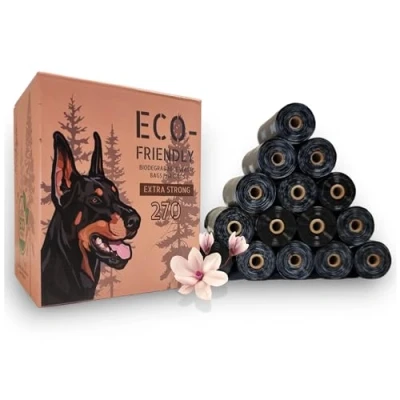 Image of Aurora Dog Poo Bags 18 Rolls/270 Bags, 100% Extra Strong and Leak Proof, Scented Biodegradable Poop for Waste ECO Friendly