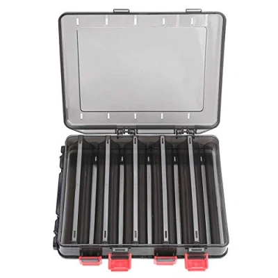 Image of VIFER Fishing Tackle Box, Double Sided Storage Trays Transparent Lure Hook Box Organizer Case with 10 Compartments Accessories