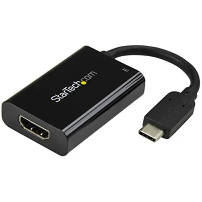 Image of StarTech.com USB C to HDMI 2.0 Adapter with Power Delivery 4K 60Hz Type Display Video Converter 60W PD Pass Through Charging Port Thunderbolt 3 Compatible Black (CDP2HDUCP)