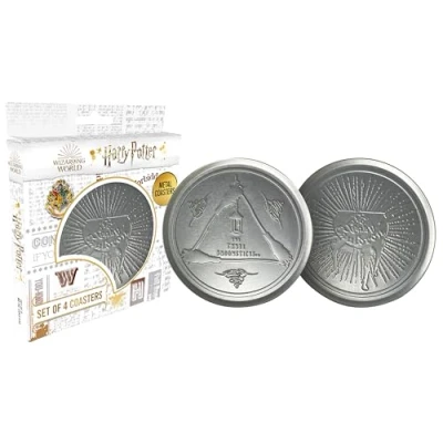 Image of Harry Potter Set of 4 Embossed Metal Coasters