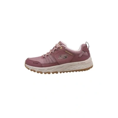 Image of Skechers Women&#039;s 180061 MVE Trekking Low Cut, Mauve Leather/Mesh/Yellow Trim, 5 UK
